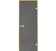 Дверь стеклянная Harvia 7х19 (коробка ольха, стекло серое, артикул D71902L)