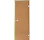 Дверь стеклянная Harvia 8х21 (коробка сосна, стекло бронза, артикул D82101M)