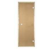 Дверь стеклянная Harvia 9х21 (коробка ольха, стекло бронза, артикул D92101L)