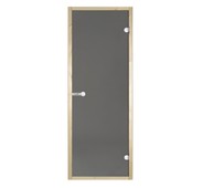 Дверь стеклянная Harvia 9х21 (коробка ольха, стекло серое, артикул D92102L)