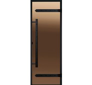 Дверь стеклянная Harvia Legend 7х19 (чёрная коробка сосна, стекло бронза, артикул D71901ML)