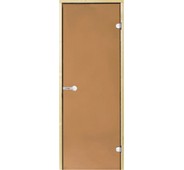 Дверь стеклянная Harvia 8х19 (коробка сосна, стекло бронза, артикул D81901M)