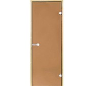 Дверь стеклянная Harvia 8х19 (коробка ольха, стекло бронза, артикул D81901L)