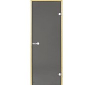 Дверь стеклянная Harvia 8х19 (коробка ольха, стекло серое, артикул D81902L)