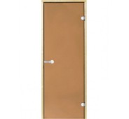 Дверь стеклянная Harvia 9х19 (коробка ольха, стекло бронза, артикул D91901L)